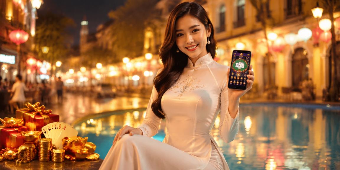 Người chơi tại Hà Nội mặc áo dài tham gia trò chơi bài trực tuyến
