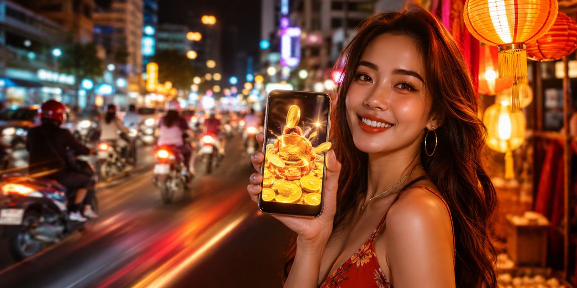 Người dùng tại chợ đêm TP.HCM đăng ký tài khoản và nhận thưởng chào mừng trên điện thoại